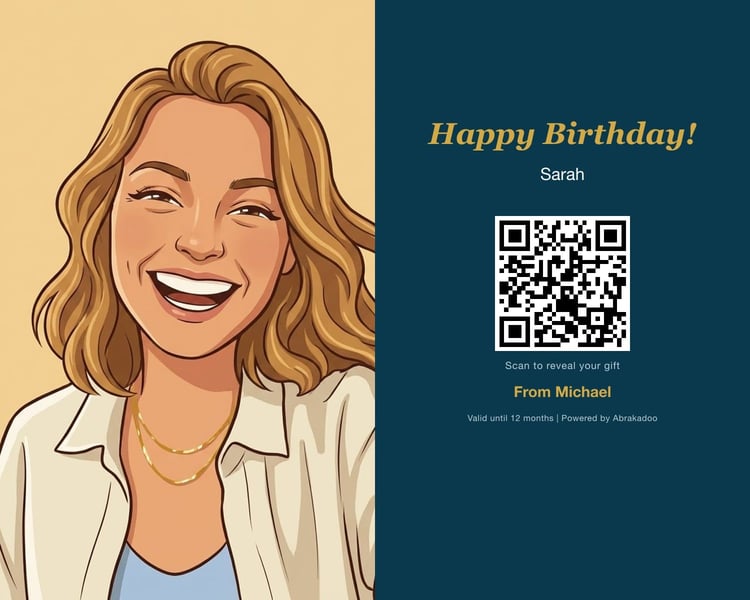 Caricature voucher card example